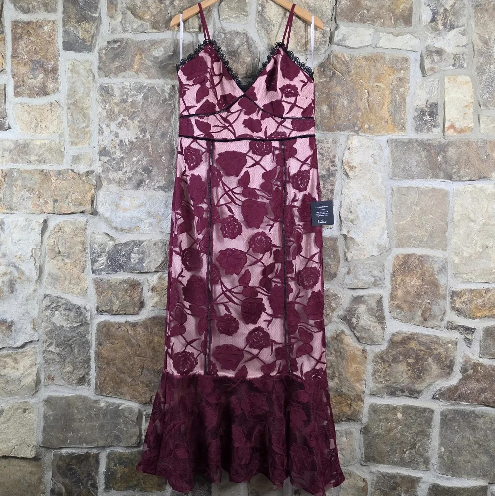 NWT Lulus Alluring Dream Floral Butterflies Embroidered Mesh Dress - Picture 2 of 11